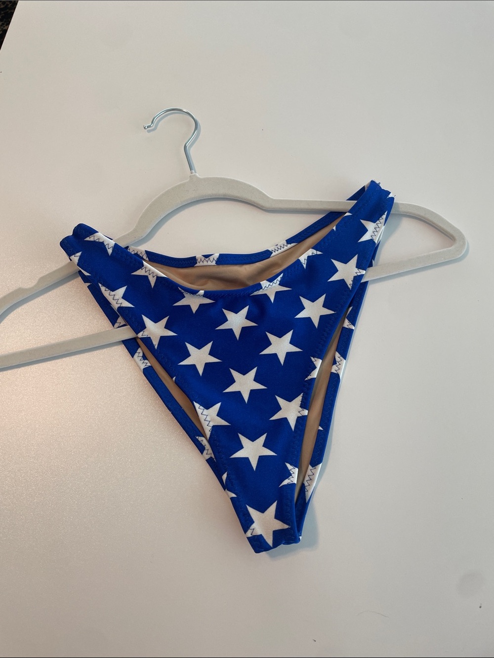 Blue Star Print High-Cut Bikini Bottom